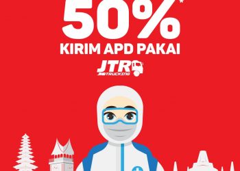 Pakai JNE Trucking Kirim APD Diskon 50%