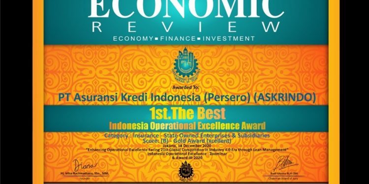 Askrindo Raih 1st The Best Indonesia Operational Excellence Award 2020