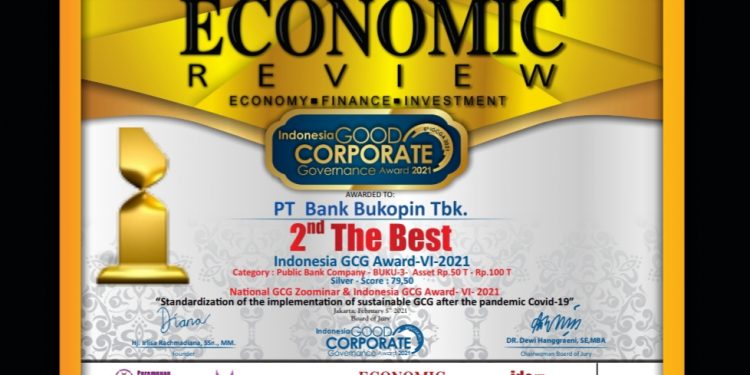 Bank Bukopin Berjaya, Raih 2nd. The Best – Indonesia GCG Award –VI-2021