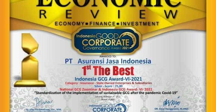 Tingkatkan Profesionalisme, Jasindo Berjaya di Indonesia GCG Award 2021
