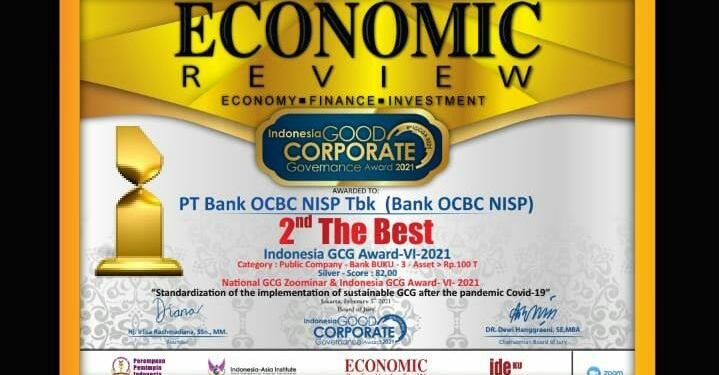 OCBC NISP Berjaya Dengan Raihan 2nd. The Best – Indonesia GCG Award –VI –  2021