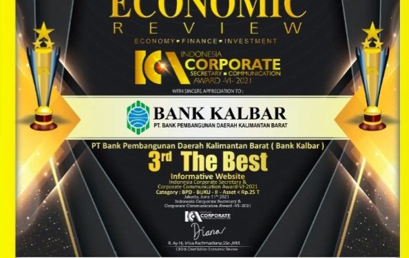 Kepercayaan Nasabah Antar Bank Kalbar Raih ICCA 2021