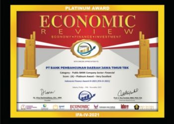 Bank Jatim Raih Platinum Award, Sektor Financial