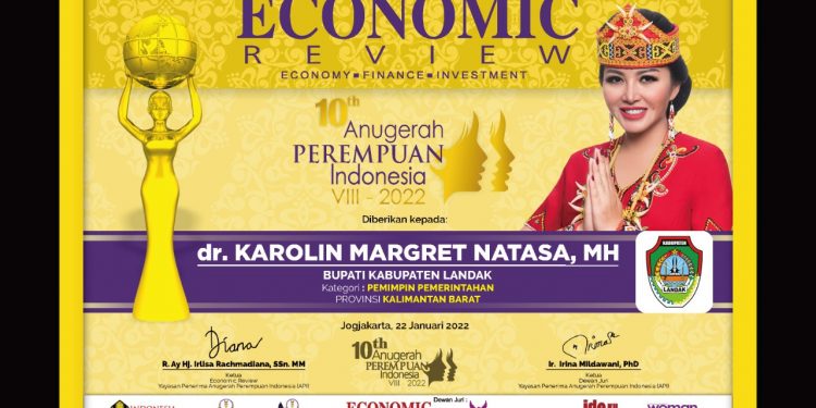 Sukses Membangun Daerah, dr Karolin Raih Penghargaan ‘Pemimpin Bidang Pemerintahan’