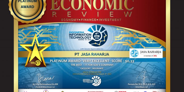 Sukses Lakukan Transformasi Digital, Jasa Raharja Raih Platinum Award IITA -IV