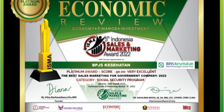 BPJS Kesehatan Raih Platinum Award, Sales Marketing 2022