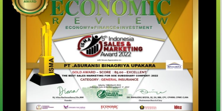 Asuransi Binagriya Berprestasi Di Ajang Sales Marketing Award 2022