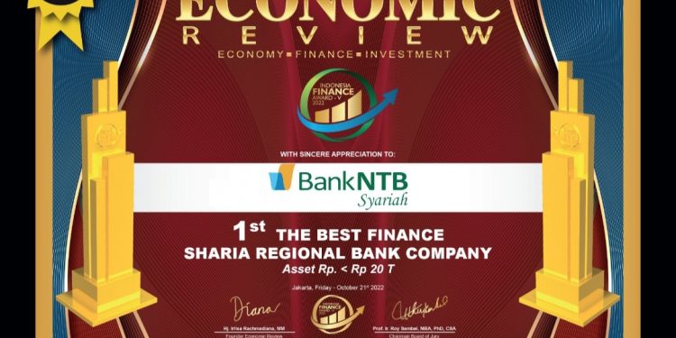 Berprogres, NTB Syariah Raih 1st Best Finance Sharia Regional Bank