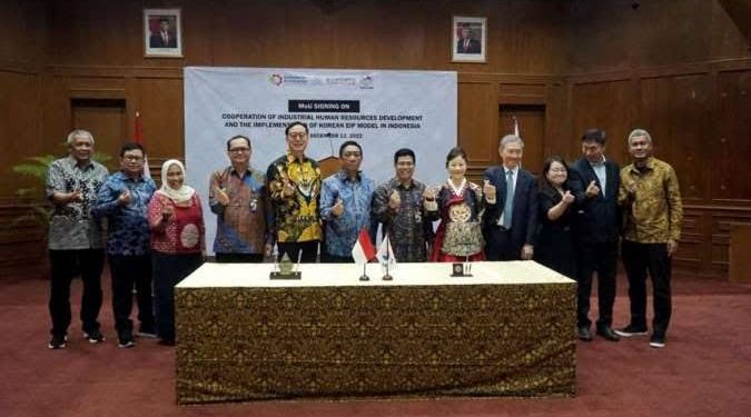 Penandatanganan MoU Kerjasama Indonesi dan Korea Selatan Kembangkan Industri SDM