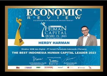 Untuk Bidang HC, Direktur InJourney Raih The Best Indonesia Human Capital Leader 2023