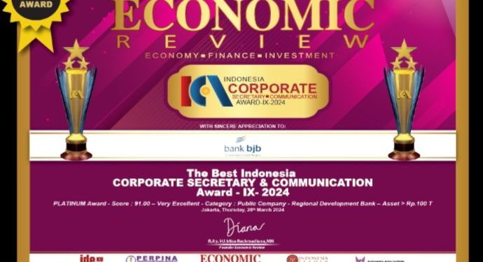 Kinerja Positif, Bank bjb Raih Platinum Award ICCA IX-2024