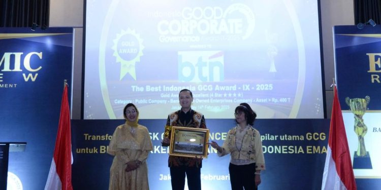 BTN Raih GCG Award 2025 dengan Predikat Gold  Berkat Perkuat Posisi Daya Saing