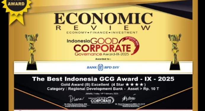 Implementasi GCG Secara Baik Bank BPD DIY Raih Gold Award GCG IX 2025