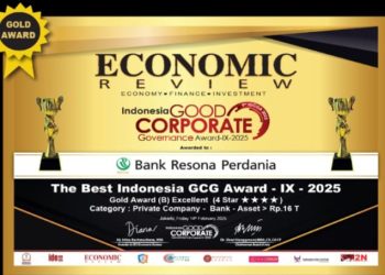 Bank Resona Perdania Raih Gold Award GCG IX 2025