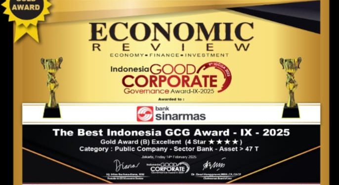 Laksanakan Tata Kelola Perusahaan dengan Baik, Bank Sinar Mas Raih Gold GCG Award IX 2025