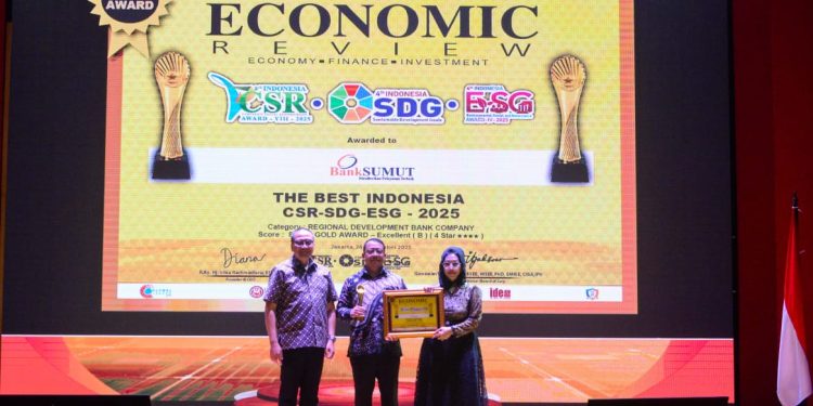 Bank Sumut Raih Gold Award  The Best Indonesia CSR-SDG-ESG 2025, Konsisten Jalankan Program Keberlanjutan
